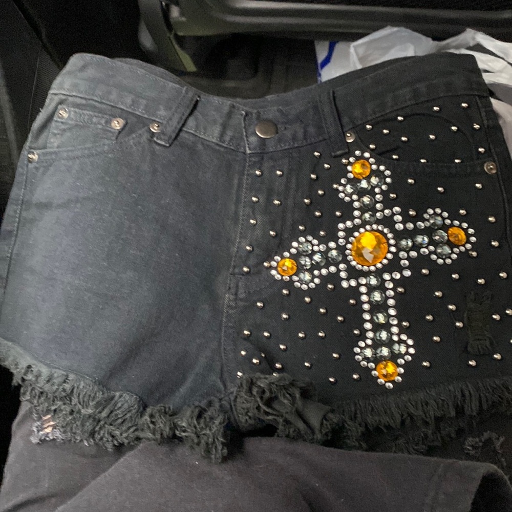 Ellison Y2K Rhinestone Shorts